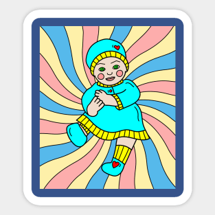 Colorful Retro Doll Sticker